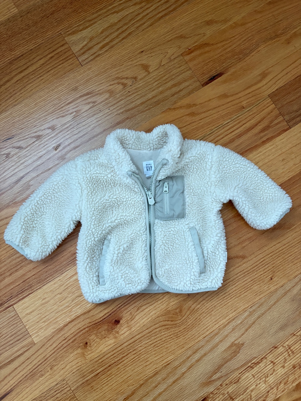 GAP Cream Sherpa Baby Jacket with Zipper Pocket